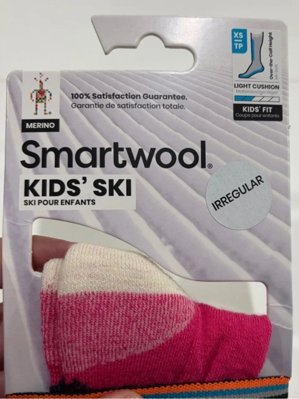 SmartWool Kids XS Light Cushion Ski Socks Over the Calf Pink Mountain NWT Snow